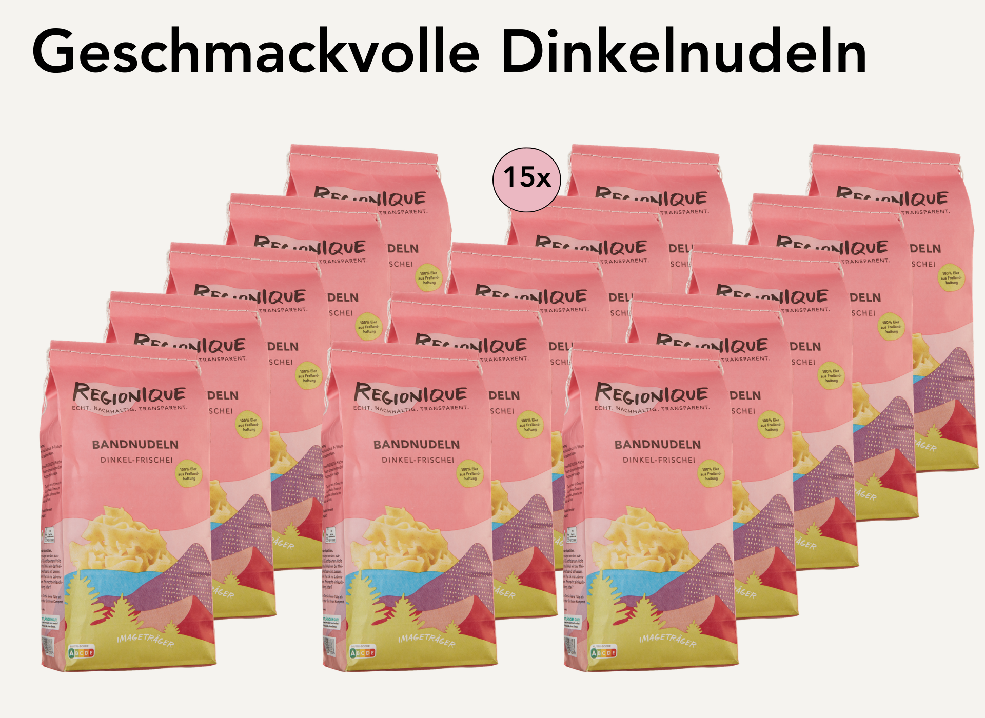 Großpack 15 Stück Bandnudeln Dinkel-Frischei